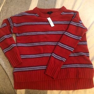 NWT J Crew Red and Blue Striped Sweater